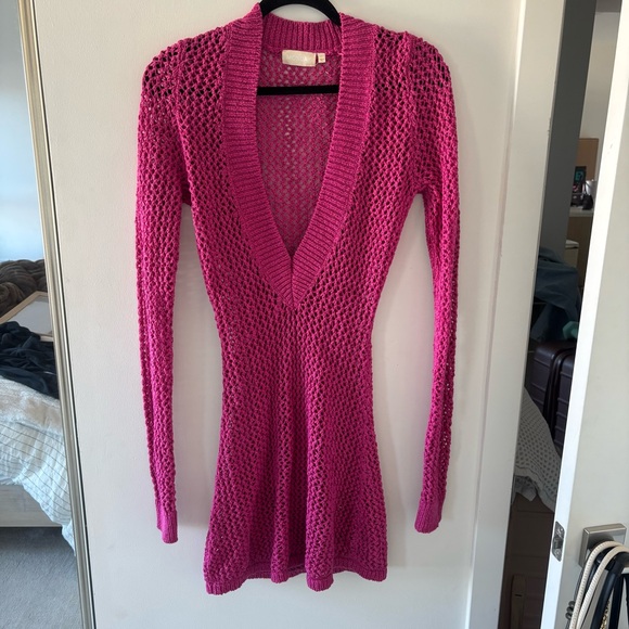 Monday Swimwear Tuscany Mini Dress in Dragon Fruit - Picture 3 of 6